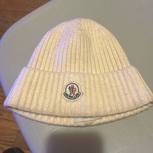 Moncler beanie , cream color